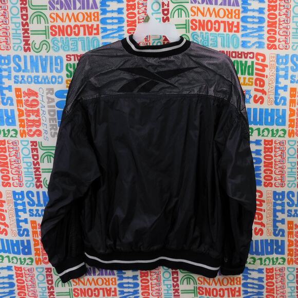 Vintage Reebok Pullover Windbreaker Size XL Mesh Logo Quarter Zip Black 90s - Picture 4 of 5